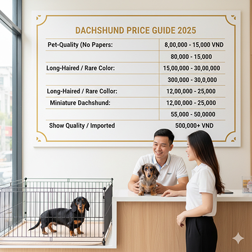 Bảng giá chó Lạp xưởng theo từng phân khúc