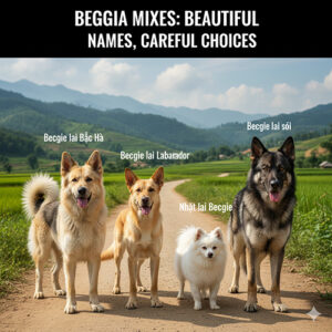 Các kiểu chó Becgie lai phổ biến như Becgie lai Bắc Hà, lai Labrador, lai chó Nhật, thường được gọi mỹ miều là “lai sói”, “lai gấu”