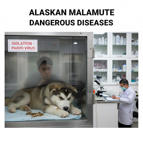 Chó Alaska bị sốc nhiệt nằm thở gấp ngoài trời nắng, nguy cơ bệnh nguy hiểm tại Việt Nam