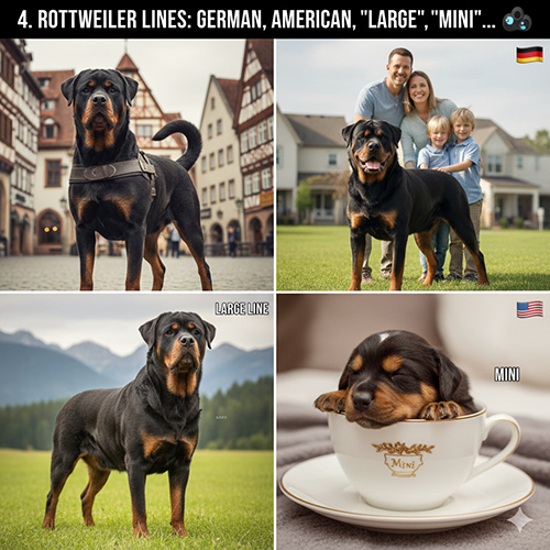 Các dòng chó Rottweiler: Rott Đức, Rott Mỹ, dòng đại và chó Rott nhỏ – so sánh ngoại hình và đặc điểm