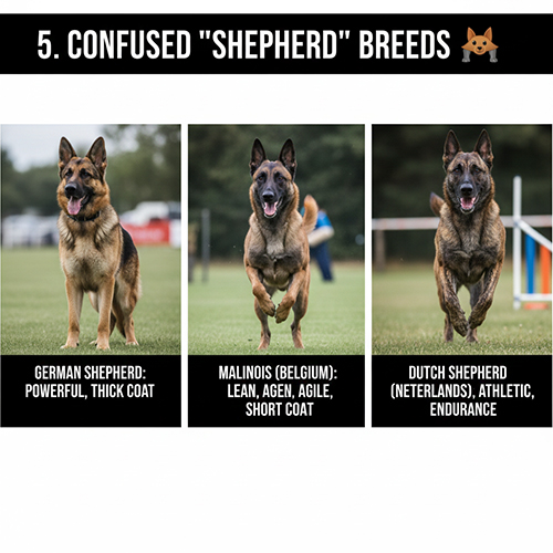 Ba giống chó dễ bị nhầm với Becgie: German Shepherd, Malinois và Dutch Shepherd