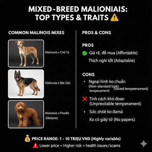 Các kiểu Béc Bỉ lai phổ biến và ưu nhược điểm từng loại Malinois lai