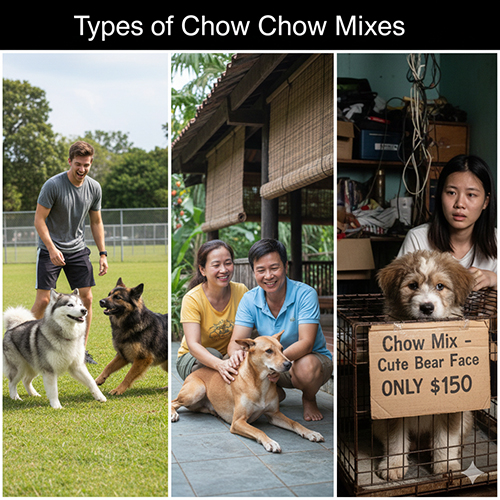 Các kiểu Chow Chow lai phổ biến với ngoại hình và tính cách rất khác nhau
