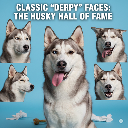 Tổng hợp các kiểu mặt ngáo kinh điển của chó Husky với biểu cảm hài hước nhiều góc độ