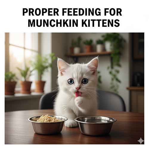 Bác sĩ thú y kiểm tra mèo Munchkin con trong phòng khám; các ô minh họa tiêu chí: mắt sáng tai sạch, lông mượt khỏe, ăn tốt linh hoạt, có giấy tiêm phòng tẩy giun; cảnh báo tránh mèo dưới 6 tuần.