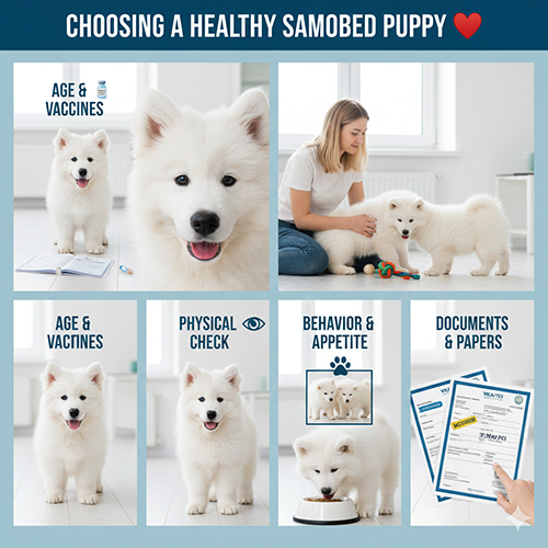 Cách chọn chó Samoyed con khỏe mạnh qua tuổi, ngoại hình, hành vi và giấy tờ