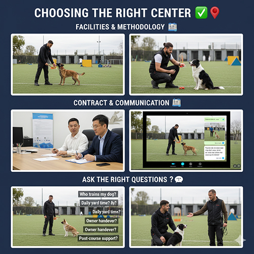 Cách chọn trung tâm huấn luyện chó nghiệp vụ phù hợp và an toàn cho chó