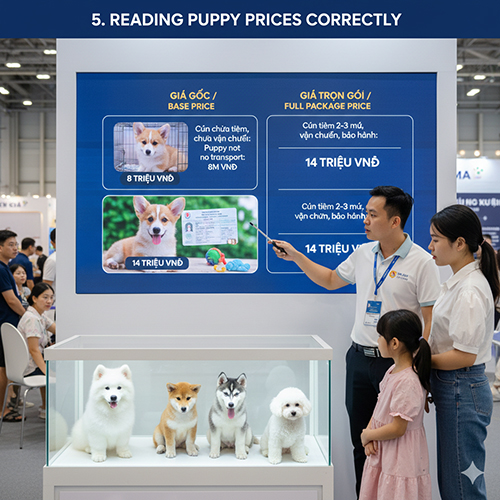 Hướng dẫn đọc giá chó con đúng cách: phân biệt giá gốc và giá trọn gói khi mua cún