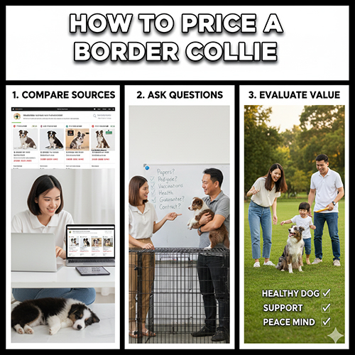 Cách đọc và đánh giá giá chó Border Collie: so sánh nguồn bán, đặt câu hỏi và xem giá trị thực