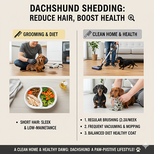 Mẹo giảm rụng lông cho chó Lạp xưởng lông ngắn bằng chải lông, tắm đúng cách và dinh dưỡng tốt