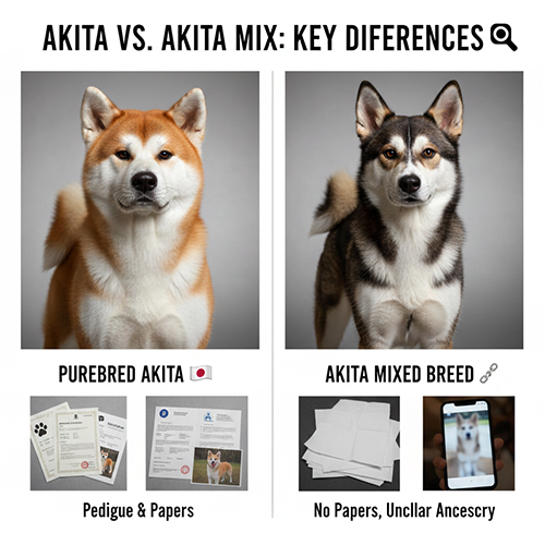 So sánh Akita thuần chủng và Akita lai qua ngoại hình, màu lông và giấy tờ