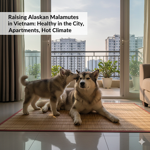 Cách nuôi chó Alaska ở Việt Nam trong nhà phố và chung cư khí hậu nóng