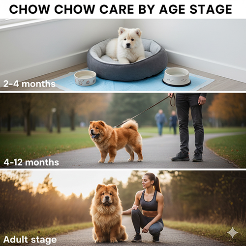Cách nuôi chó Chow Chow theo từng giai đoạn tuổi từ chó con đến trưởng thành