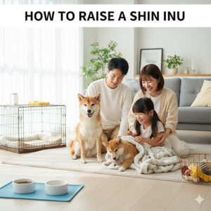 Gia đình nuôi chó Shiba Inu trong nhà với không gian sinh hoạt gọn gàng sạch sẽ