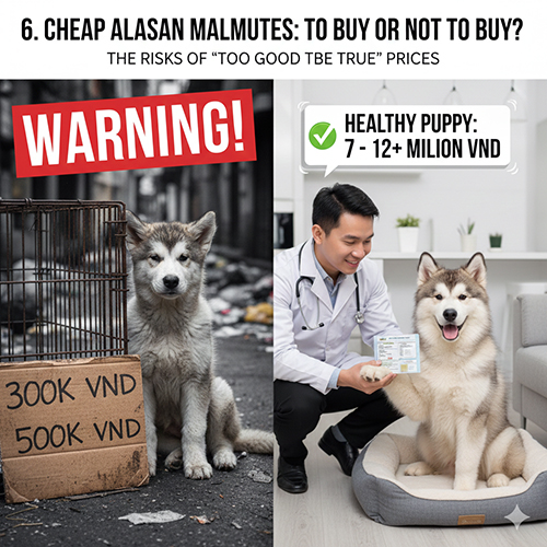 Hinh anh canh bao cho Alaska gia re voi so sanh 300k vs cho khoe manh 7-12 trieu