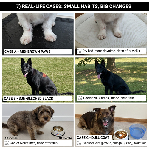 Các case thực tế chó đổi màu lông do thói quen nhỏ trong sinh hoạt hằng ngày