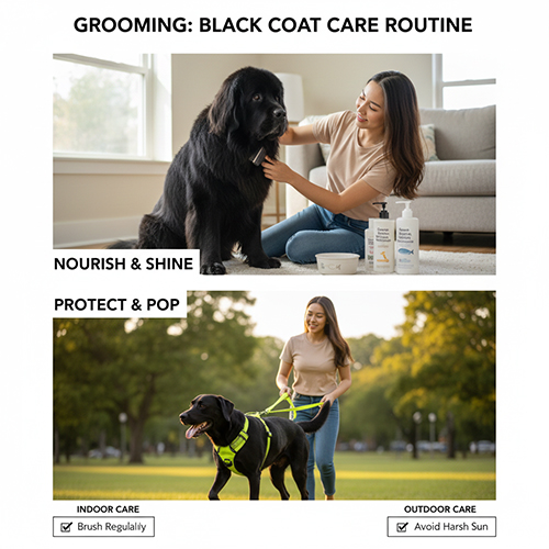 cach cham soc grooming cho cho long den bong va no mau