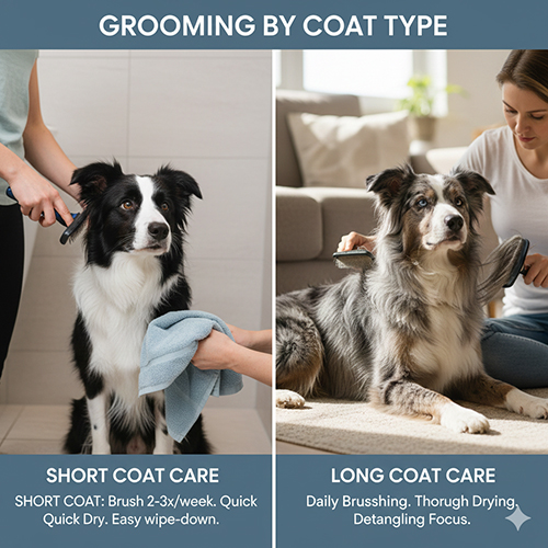 Hướng dẫn chăm sóc lông Border Collie theo từng loại lông ngắn và lông dài