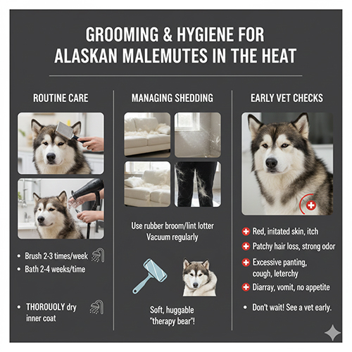 Chăm lông và vệ sinh cho chó Alaska Malamute trong khí hậu nóng Việt Nam