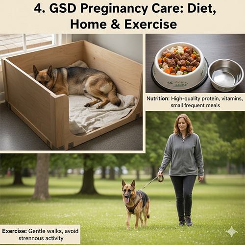 Chăm sóc chó Becgie mang thai về ăn uống, chỗ ở và vận động