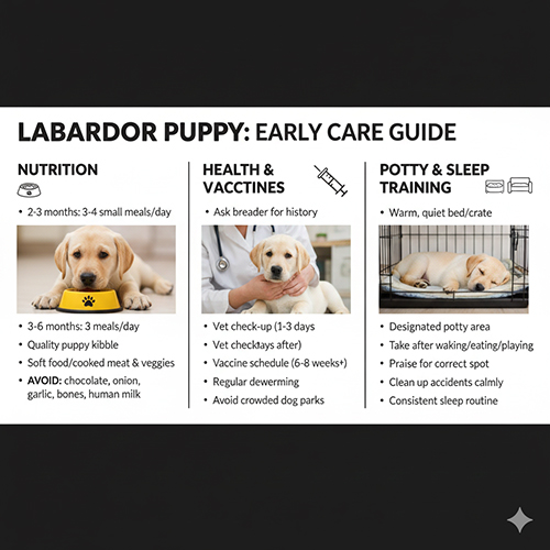 Hướng dẫn chăm sóc chó Labrador con trong những tháng đầu về ăn uống, sức khỏe và vệ sinh