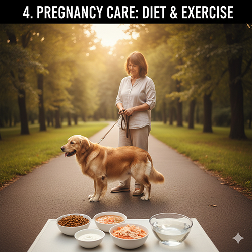 Chăm sóc chó mang thai với chế độ dinh dưỡng đầy đủ và vận động nhẹ nhàng