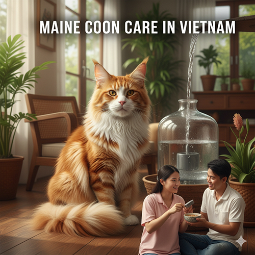 Chăm sóc mèo Mỹ lông dài Maine Coon tại Việt Nam với hướng dẫn về dinh dưỡng, grooming và sức khỏe