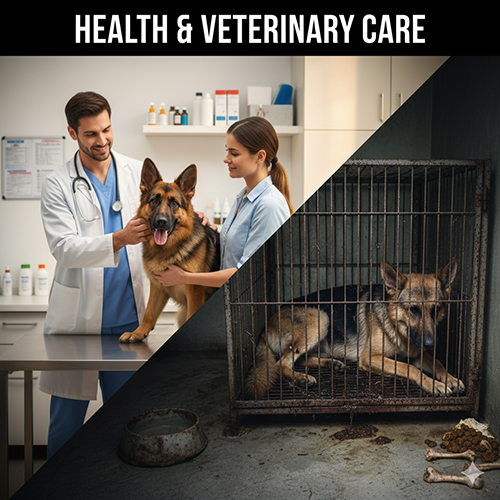 Chăm sóc sức khỏe và khám thú y định kỳ cho chó Becgie Đức trong điều kiện nuôi đúng và sai