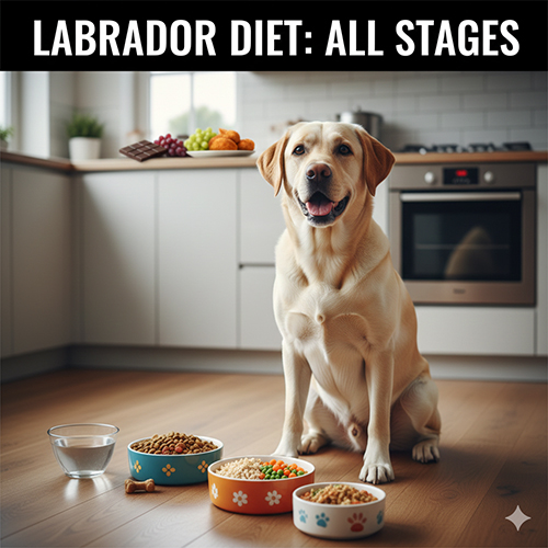 Chế độ ăn cho chó Labrador theo từng giai đoạn từ chó con đến trưởng thành