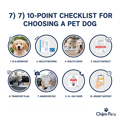 Checklist 10 tiêu chí quan trọng khi chọn nơi mua chó cảnh an toàn và minh bạch
