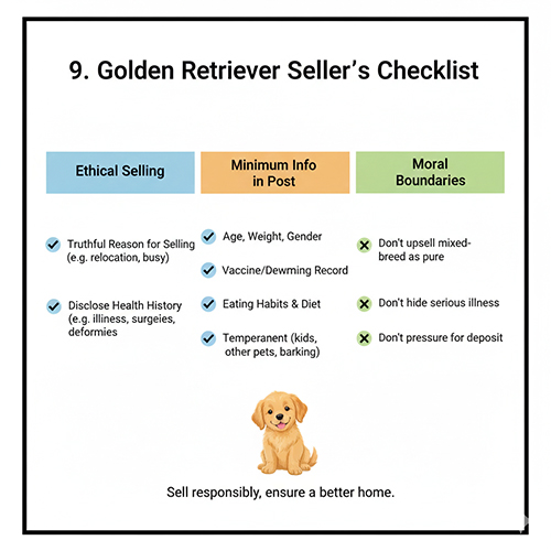 Checklist cho người bán chó Golden Retriever – các nguyên tắc đạo đức, thông tin tối thiểu trong tin rao và ranh giới cần giữ