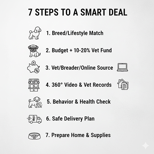 Checklist 7 bước chốt deal mua chó cảnh an toàn và thông minh