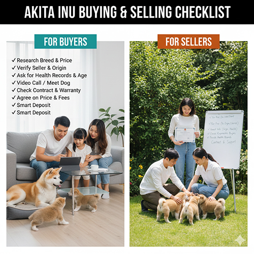 checklist mua bán chó Akita Inu uy tín cho người mua và người bán