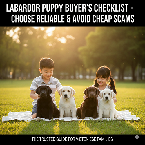 Checklist mua bán chó Labrador con cho gia đình Việt Nam, hướng dẫn chọn nơi uy tín và tránh lừa đảo giá rẻ