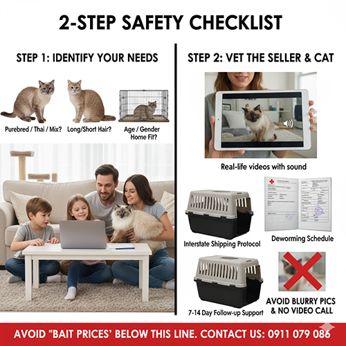 Checklist 8 bước mua mèo Xiêm an toàn – nhận diện nhu cầu và kiểm tra người bán qua video thật