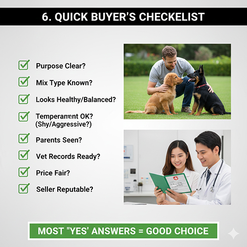 Checklist nhanh các tiêu chí cần kiểm tra khi mua chó Rottweiler lai kèm hình minh họa