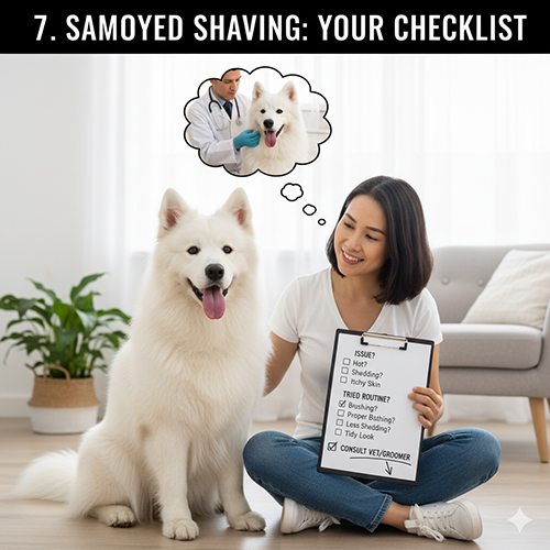 Checklist cân nhắc trước khi quyết định cạo lông chó Samoyed