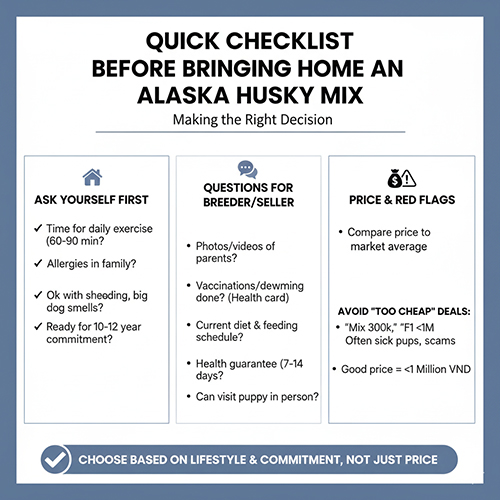 Checklist can nhac truoc khi nuoi Alaska lai Husky ve thoi gian chi phi va cam ket cham soc