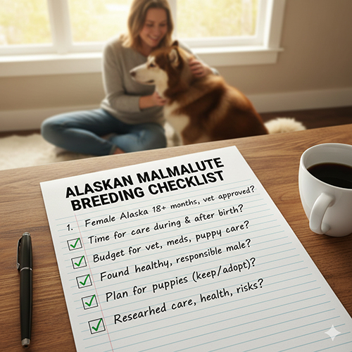 Checklist nhanh trước khi quyết định cho chó Alaska Malamute phối giống an toàn