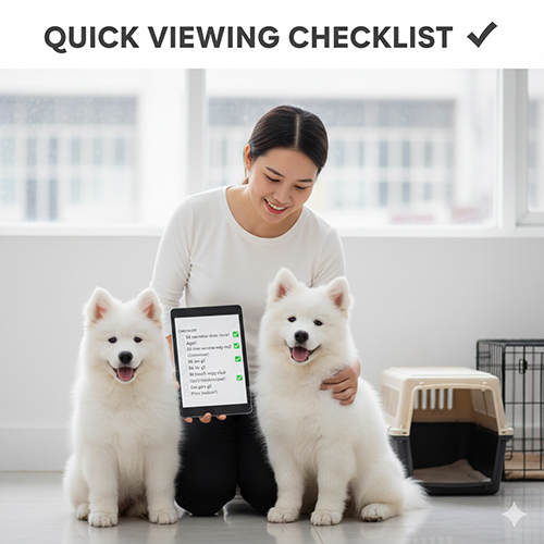 Checklist nhanh khi đi xem chó Samoyed trước khi quyết định mua