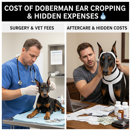 Anh minh hoa chi phi cat tai Doberman tu tien phau thuat den cac khoan phat sinh hau phau