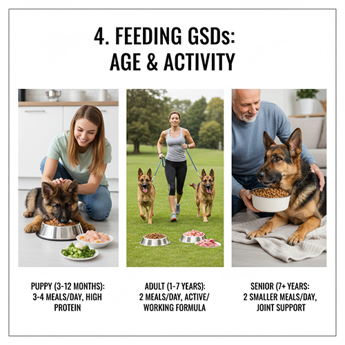 Chia khẩu phần thức ăn hạt cho chó Becgie theo độ tuổi và mức vận động