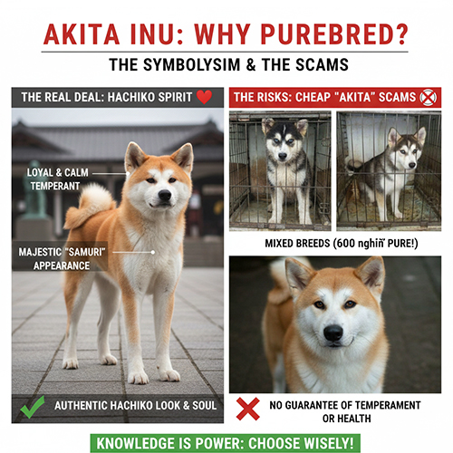 Vì sao chó Akita thuần chủng quan trọng và cách tránh bẫy chó Akita giá rẻ