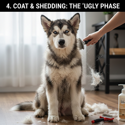 Chó Alaska 3–6 tháng tuổi thay lông puppy sang lông trưởng thành