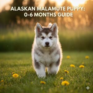 Chó Alaska con từ 0 đến 6 tháng tuổi với ngoại hình khỏe mạnh, lông dày, dáng đứng vững