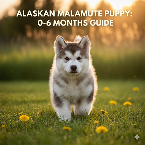 Chó Alaska con từ 0 đến 6 tháng tuổi với ngoại hình khỏe mạnh, lông dày, dáng đứng vững