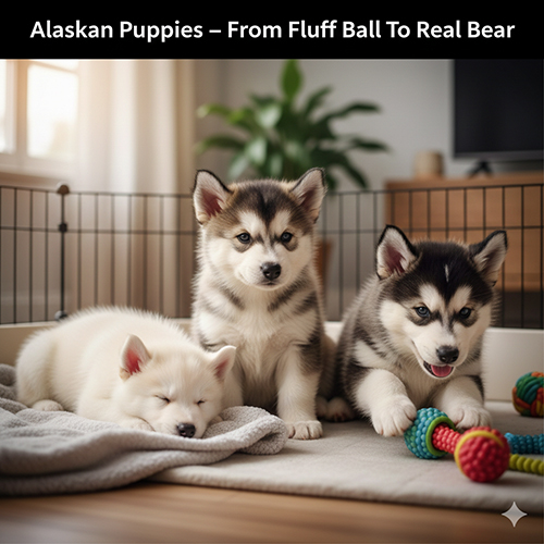 Chó Alaska con – cục bông dễ thương đến “gấu thật sự”