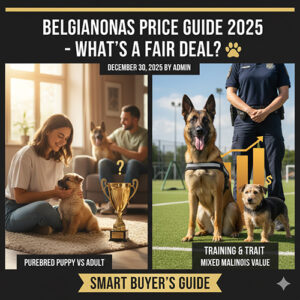 Ảnh minh hoạ hướng dẫn giá chó Béc Bỉ Malinois, so sánh cún con thuần chủng với chó trưởng thành và giá trị chó lai Malinois sau huấn luyện