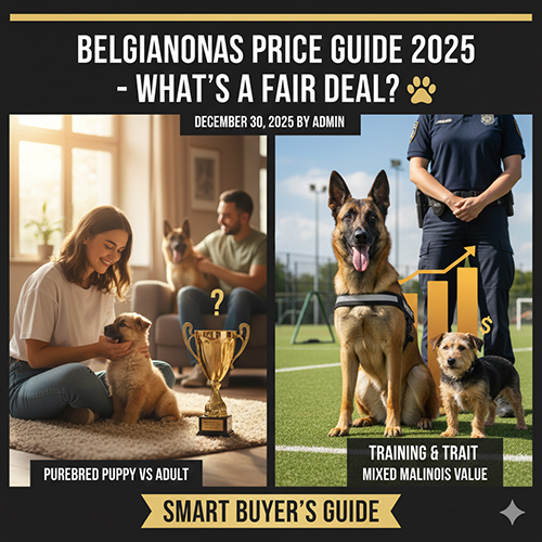Ảnh minh hoạ hướng dẫn giá chó Béc Bỉ Malinois, so sánh cún con thuần chủng với chó trưởng thành và giá trị chó lai Malinois sau huấn luyện
