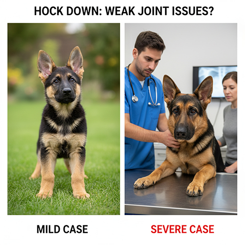 So sánh chó Becgie bị hạ bàn nhẹ và hạ bàn nặng do vấn đề xương khớp